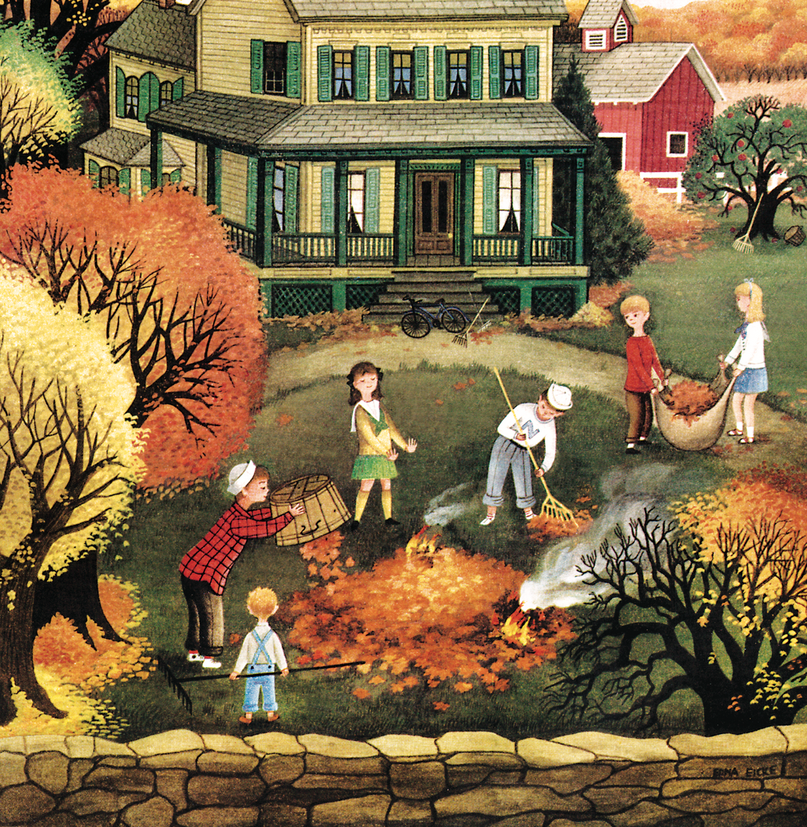 Raking Leaves 1000 Piece New Yorker Magazine Jigsaw Puzzle